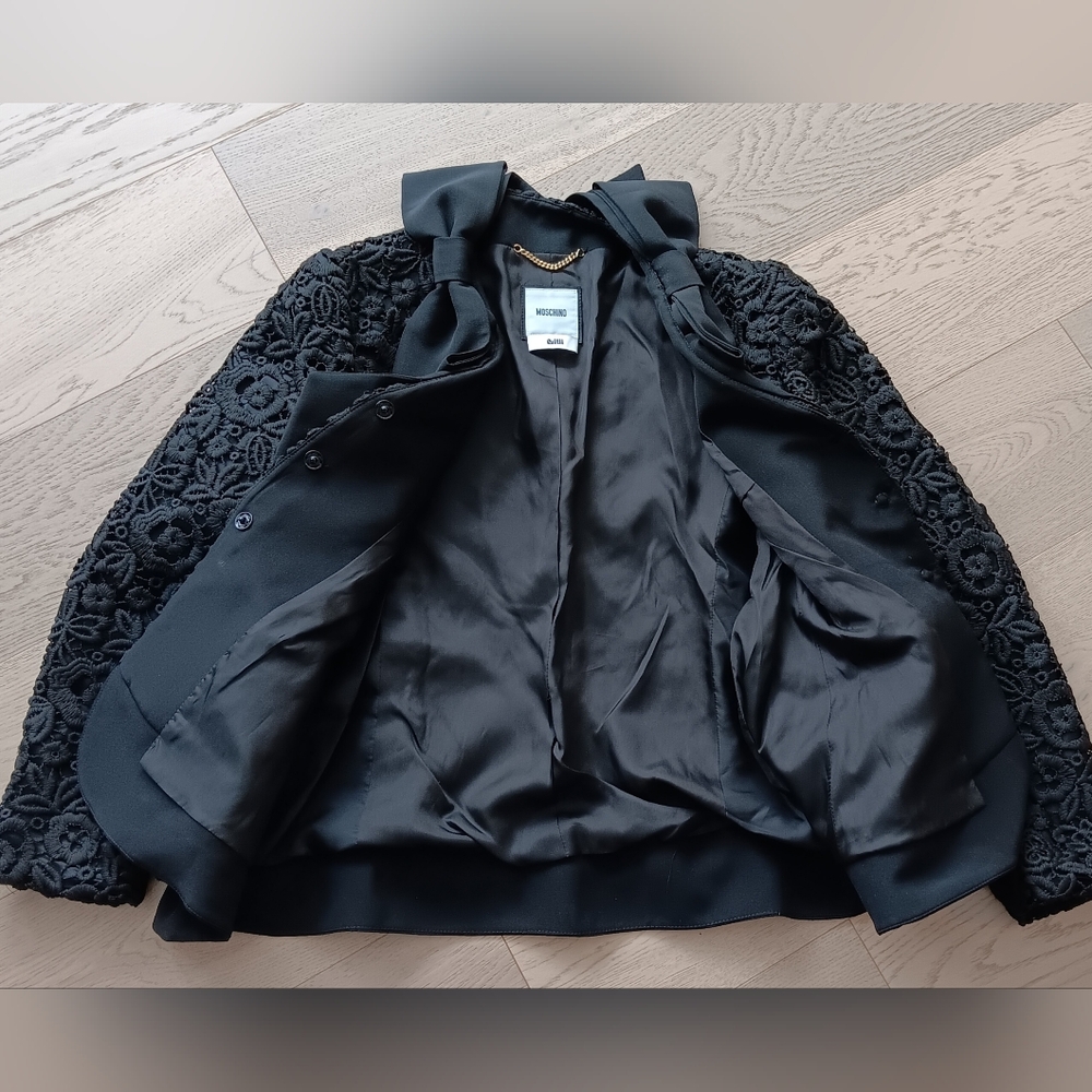 MOSCHINO Lace & Bow Blazer Size 42/8 - Picture 5 of 9